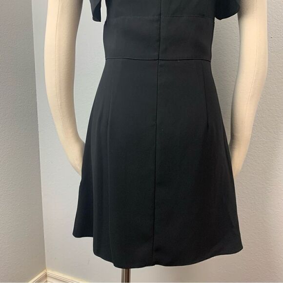 Amanda Uprichard Black Ruffle Sleeve Lace up Mini Dress - Picture 7 of 9